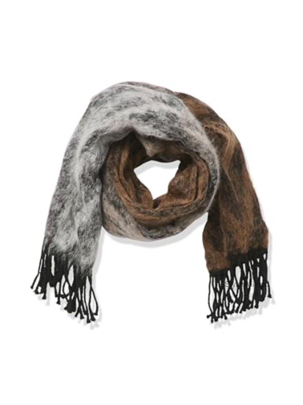 Wool Mohair Blend Stripe Scarf Made in Italy Cold Weather